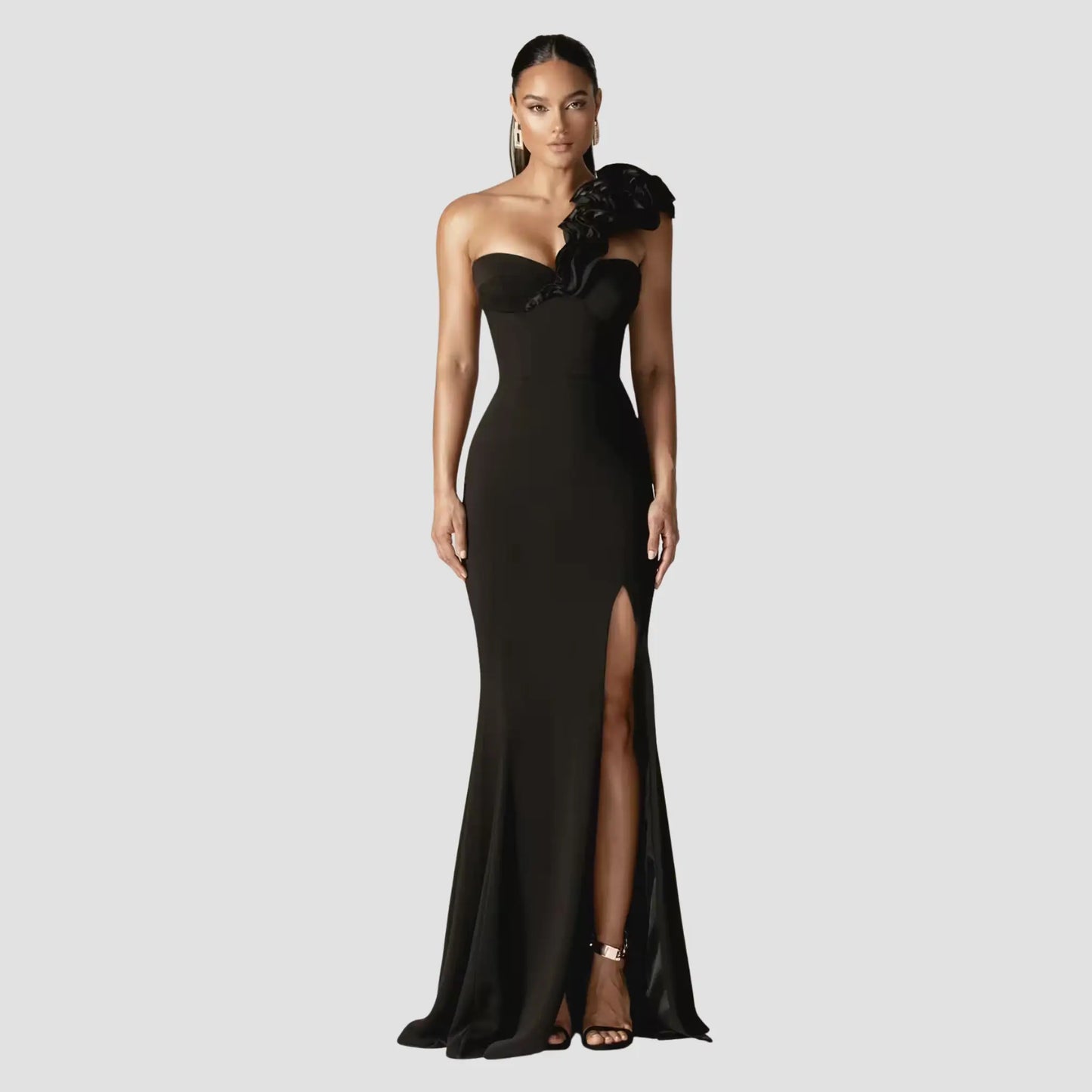 Avery 3D Flowers Corset Maxi Gown