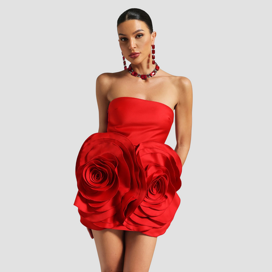 Shaha Flowers Tube Top Mini Dress