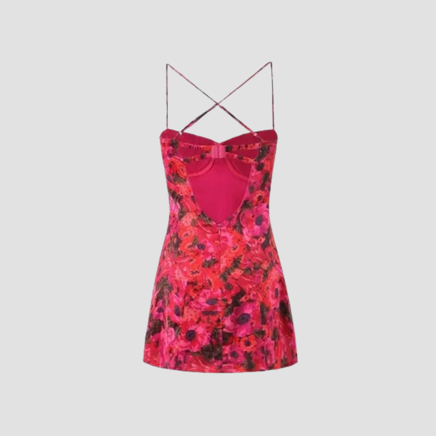Red Floral Mini Dress
