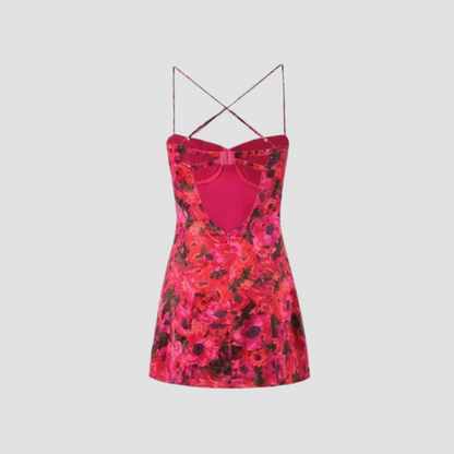 Red Floral Mini Dress