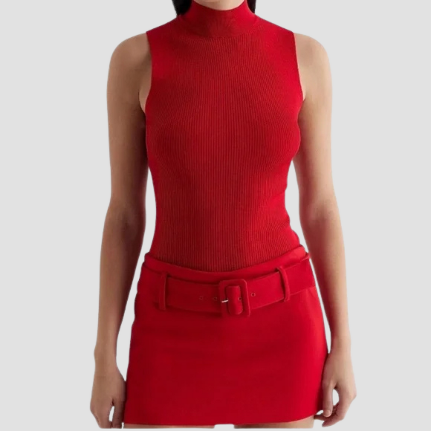 Low Rise Twill Belted Mini Skort