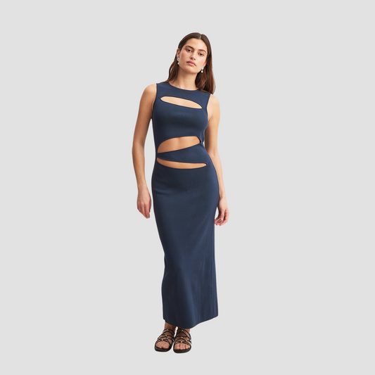 Fine Knitted Cut Out Maxi Dress