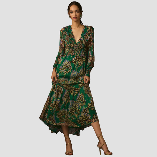 Odetta Ruffled Neck Dress