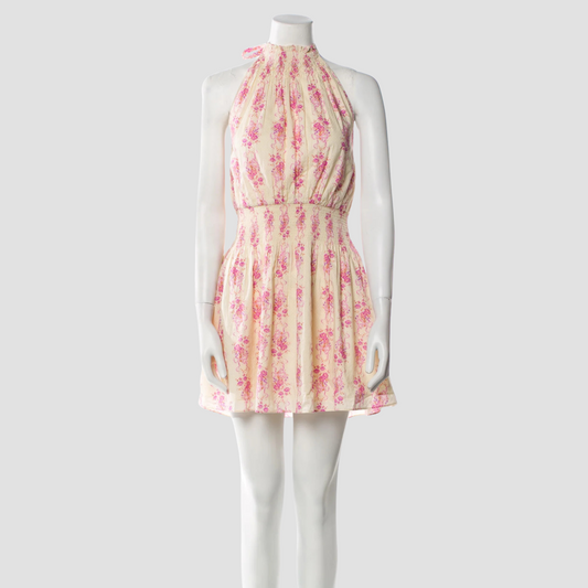 Floral Print Mini Halter Dress