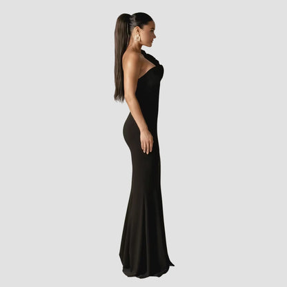 Avery 3D Flowers Corset Maxi Gown