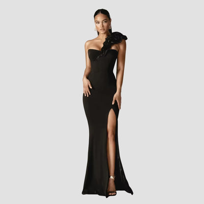 Avery 3D Flowers Corset Maxi Gown