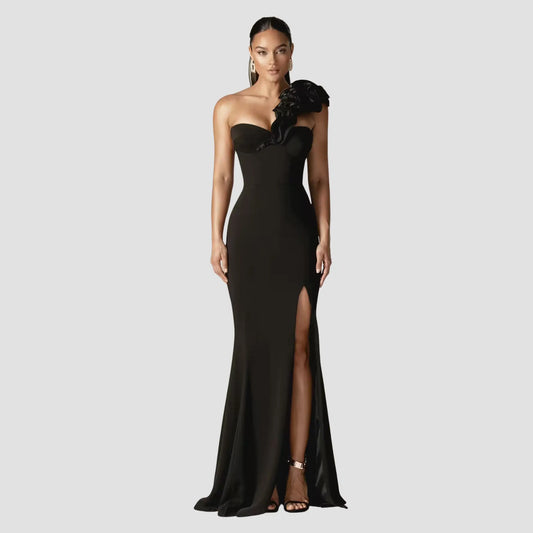 Avery 3D Flowers Corset Maxi Gown