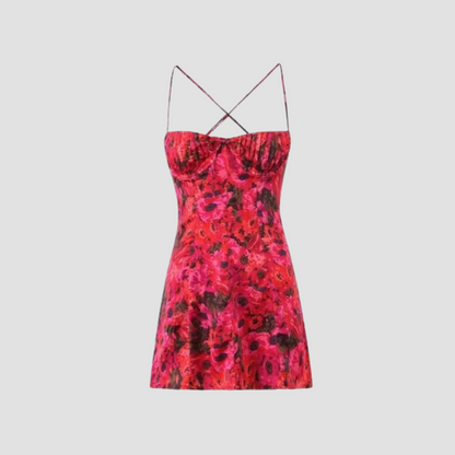 Red Floral Mini Dress