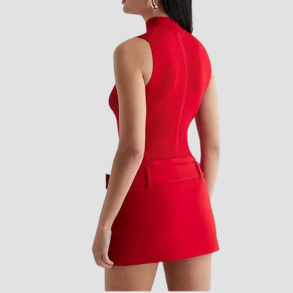 Low Rise Twill Belted Mini Skort