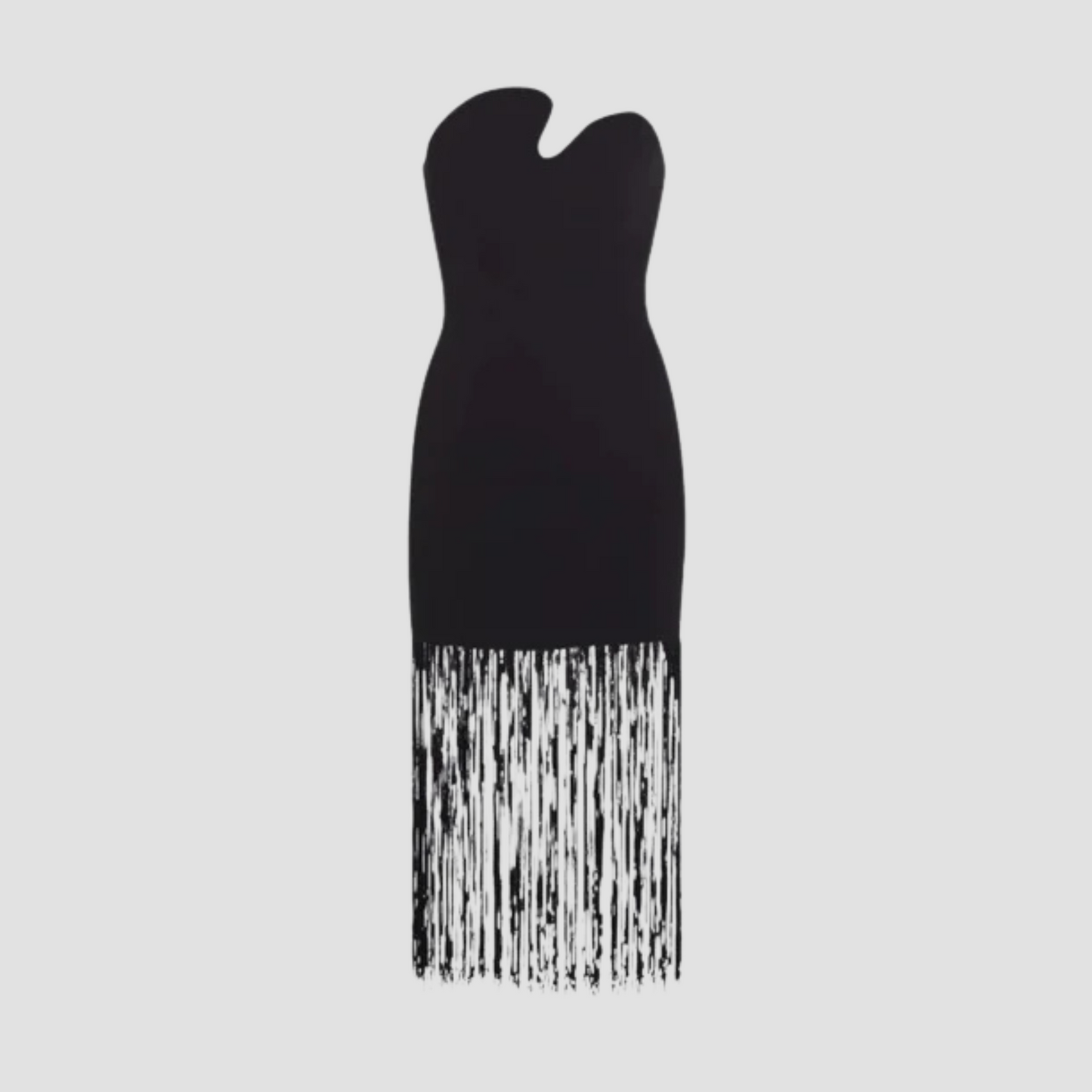Puzzle Strapless Fringe Dress