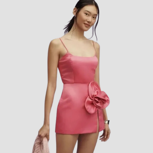 Sleeveless 3D Floral Mini Dress