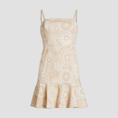 Medallion Embroidered Linen-Blend Mini