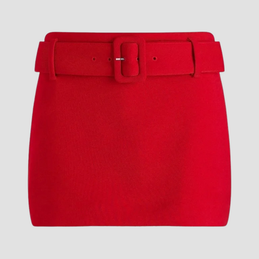 Low Rise Twill Belted Mini Skort