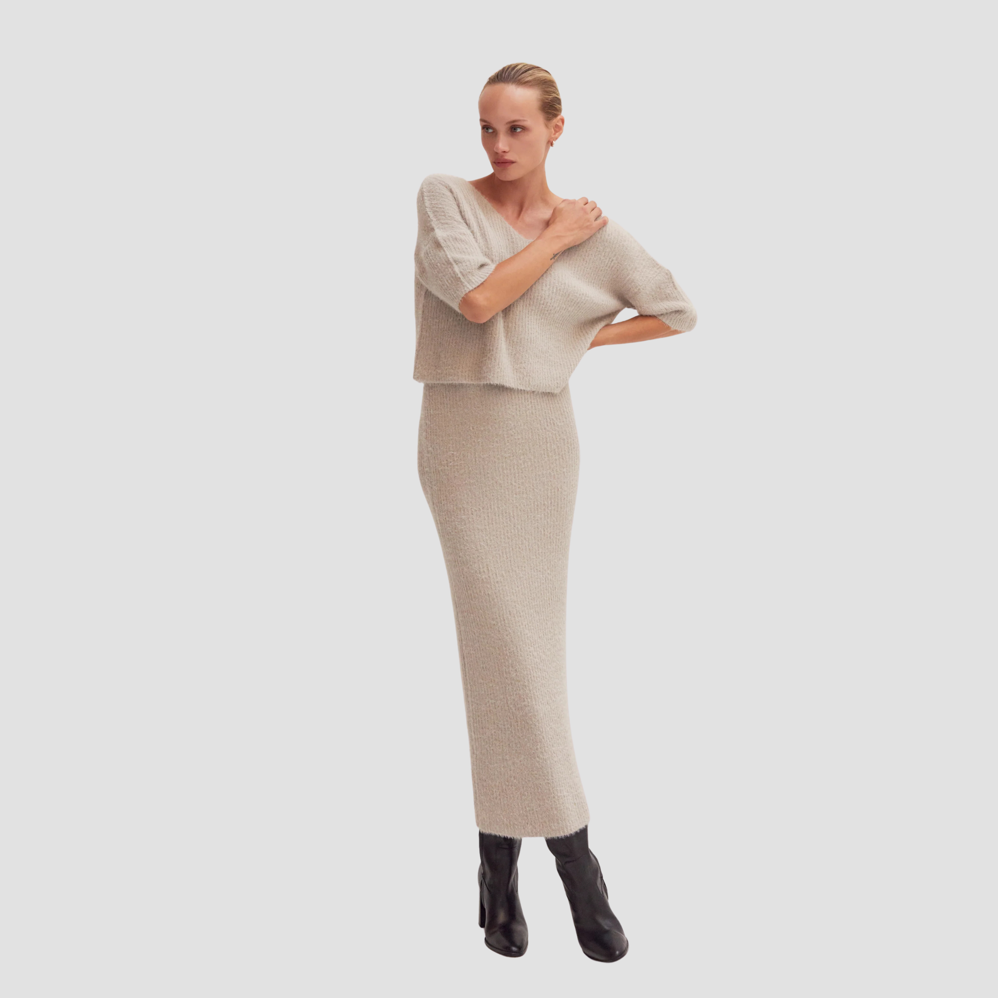 June Fuzzy Top and Midi Skirt | Vivian Mae